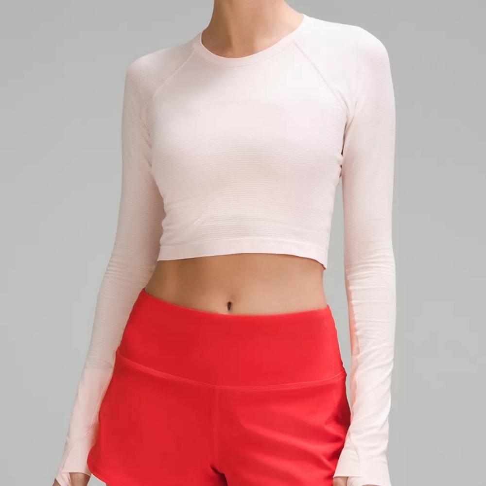 Lululemon Strawberry Milkshake Cropped long sleeve